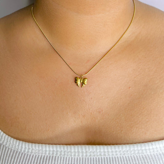 Gold Butterfly Bow Pendant