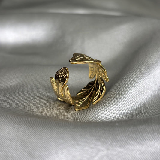 Adjustable Leaf Design Ring