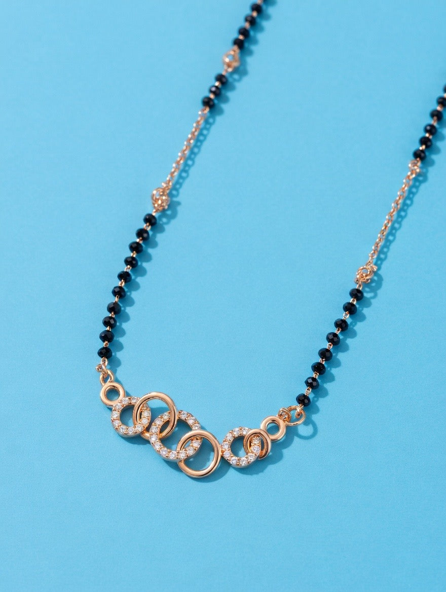 Silverscend Rose Gold Trendy Mangalsutra