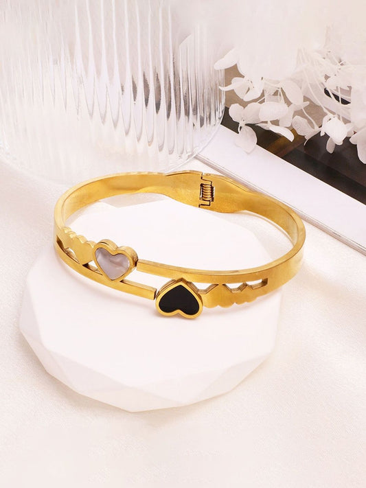 Silverscend Premium Black and White Bangle