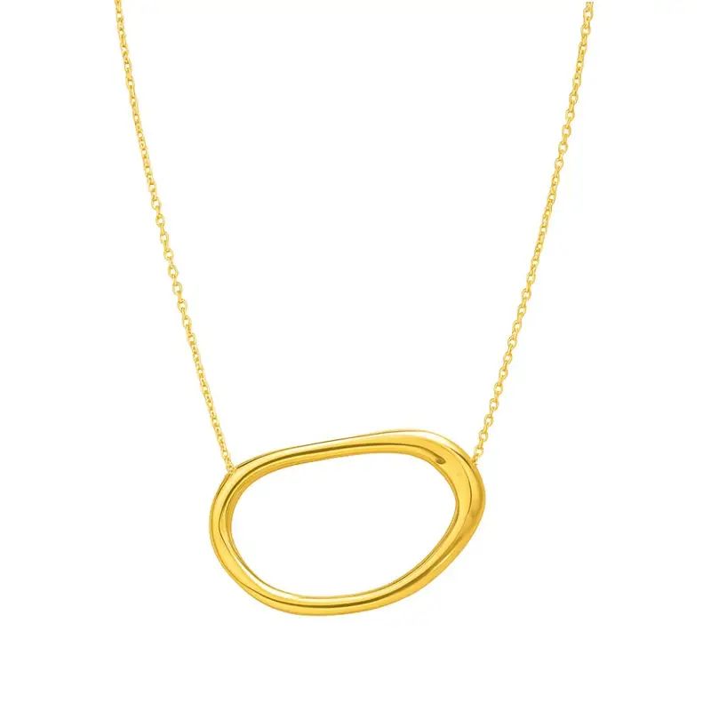 Oval Gold Plated Necklace