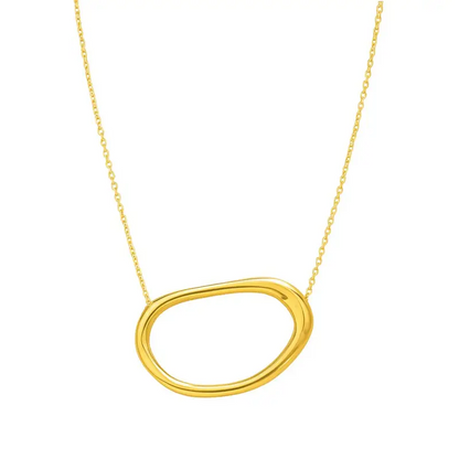 Oval Gold Plated Necklace