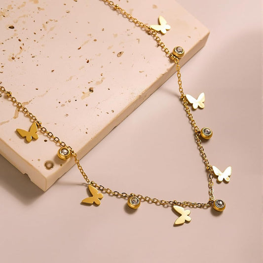 Butterfly Necklace Anti Tarnish | Gold Plated