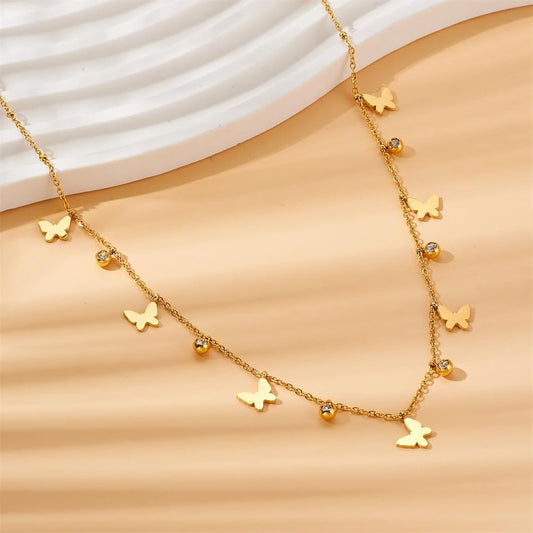Butterfly Necklace Anti Tarnish | Gold Plated
