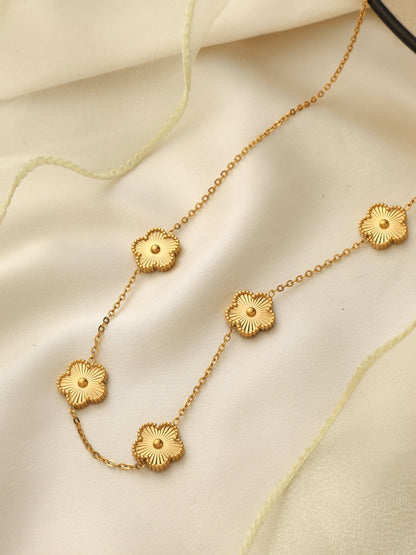 Golden Clover Chain Necklace 18K Gold Plated