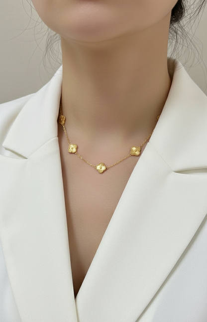 Golden Clover Chain Necklace 18K Gold Plated