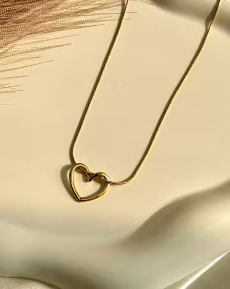 Quirky Heart Gold Plated Necklace