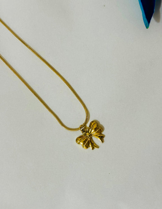 Gold Butterfly Bow Pendant
