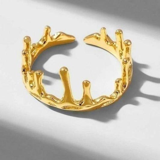 Silverscend Honey Drip Bangle and Ring Combo