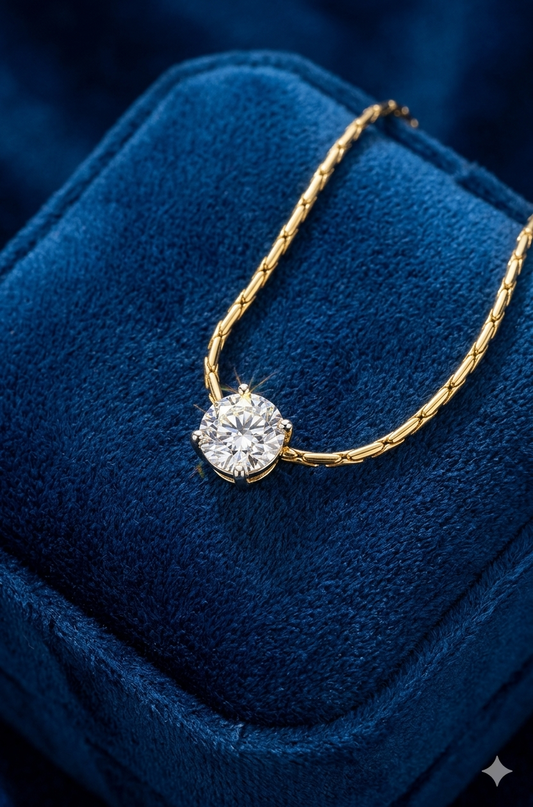 Silverscend Solitaire Pendant Necklace