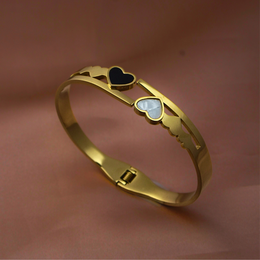 Silverscend Premium Black and White Bangle